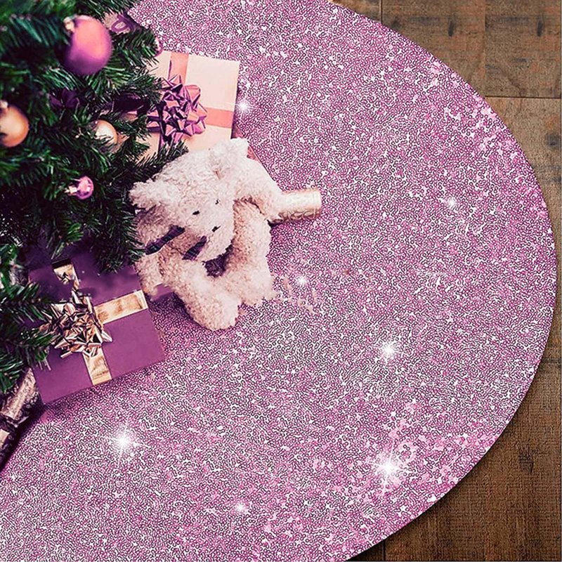 Jupe d'arbre de Noël Sequin, Pink