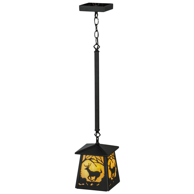 Luminaire suspendu géométrique 1 lumières lanterne, Noir texturé