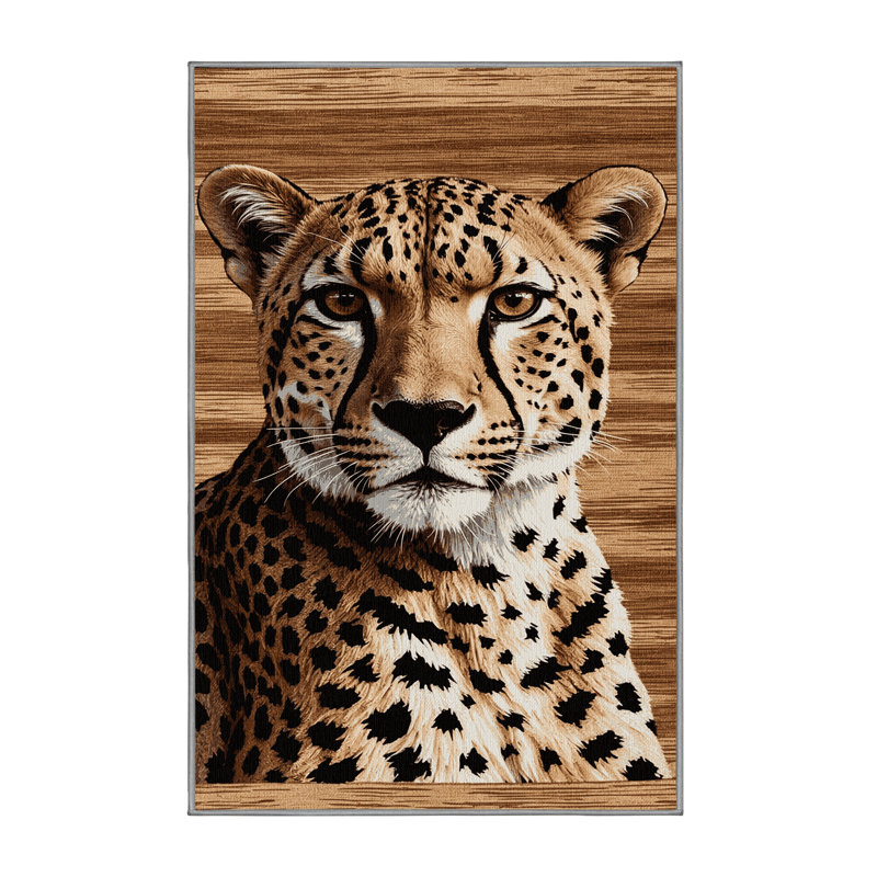  Tapis lavable guépard des grands chats du Kenya, Rectangulaire 2 pi x 3 pi