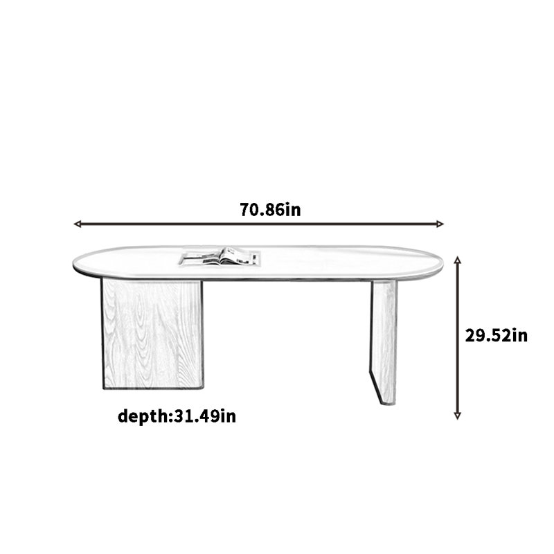 Table de salle à manger style rétro français, H 29,52 po x L 70,86 po x l 31,49 po