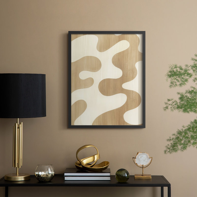 Sienna Ripples II, reproduction encadrée - bois massif, Noir, noir, noir, noir, H 30 po x l 24 po