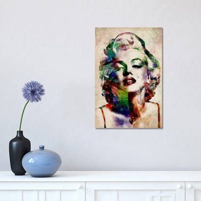 Watercolour Marilyn Monroe by Michael Tompsett - Print on Canvas