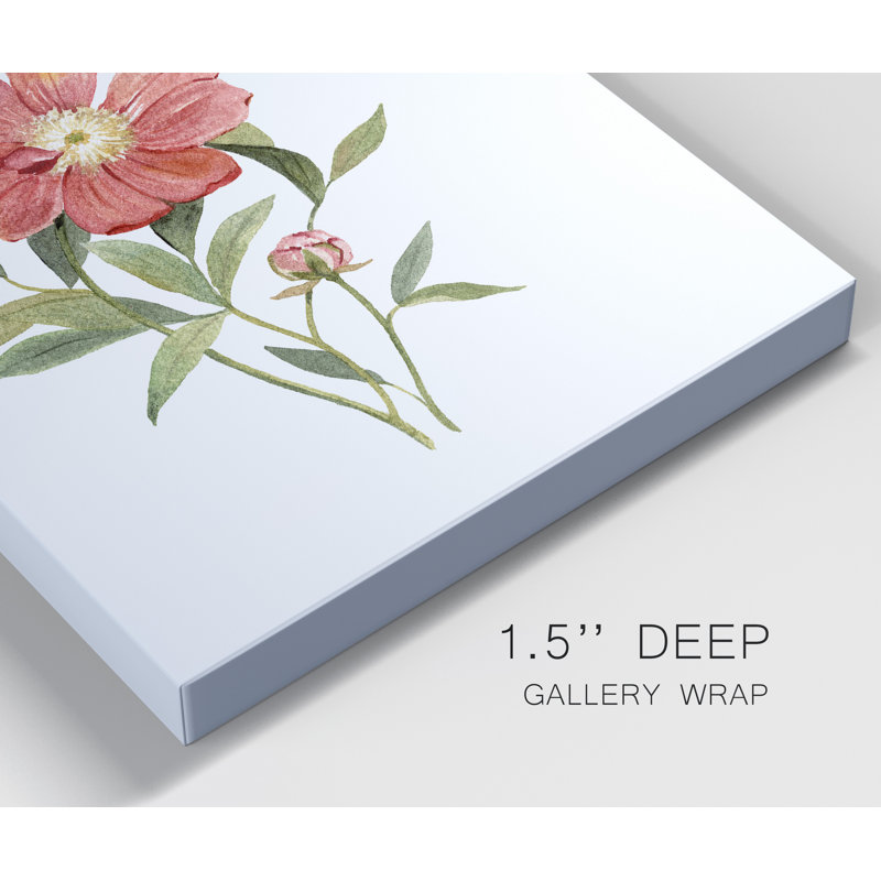 Pivoine écarlate - ensemble de 2 reproductions d'art, Pas de tapis, H 40 po x l 60 po x P 1 po, Toile tendue