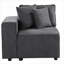 Fauteuil d'appoint rembourré en tissu gris Classic