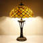 Lampe de table Tiffany en verre coloré vert et jaune 16 x 16 x 24 pouces