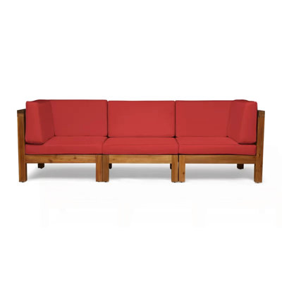 3-PIECE SOFA SET, RED