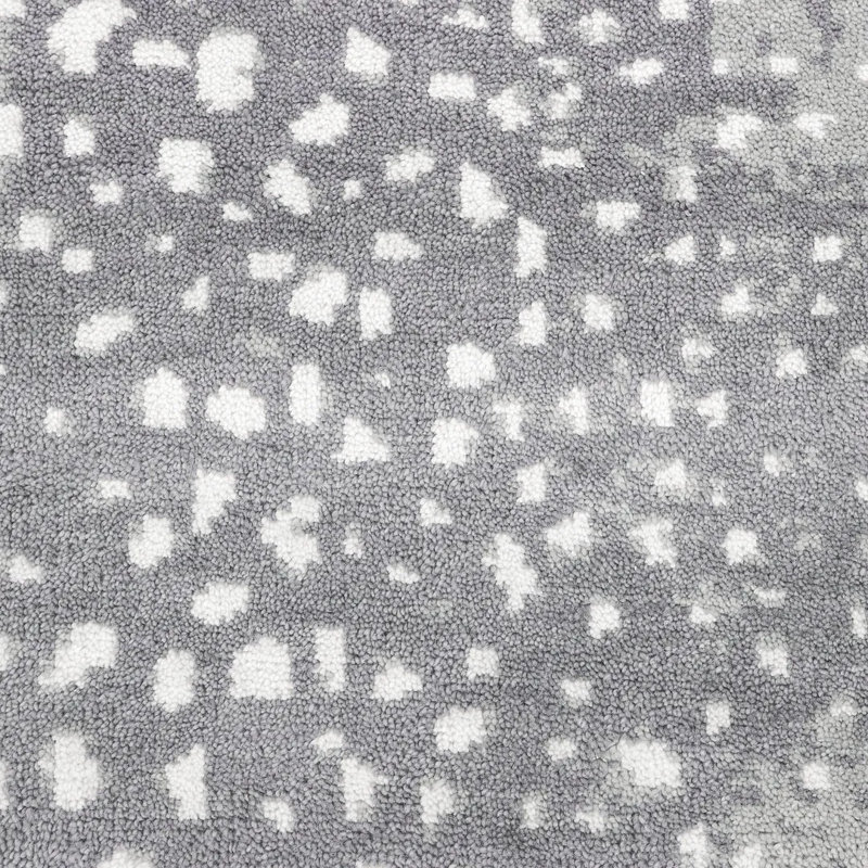Louis Animal Print Hand-Knotted Wool/Cotton Ivory Area Rug, Rectangle 5' x 8', Gray