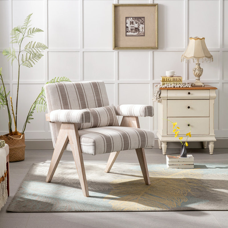 Fauteuil Casselton, Gris / Blanc, Naturel