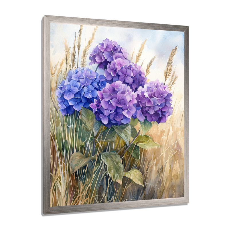 Farley - Floral Wall Decor, Reproduction encadrée d'une seule photo, Argent argent, H 20 po x l 12 po