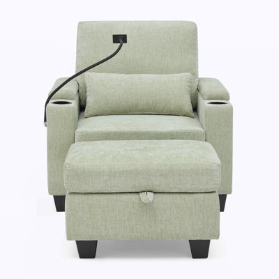 Modern Accent Chair with Ottoman