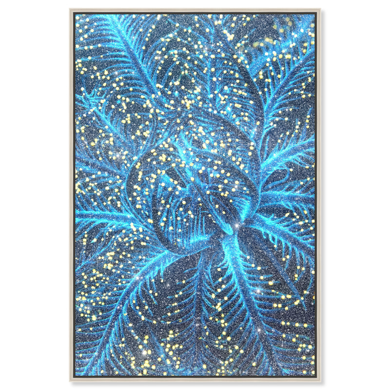 Neon Bloom Print by Oliver Gal, 31"H x 21"W, Silver Floater Frame