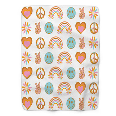 Happy Vibes - 1 Piece Premium Sherpa Blanket