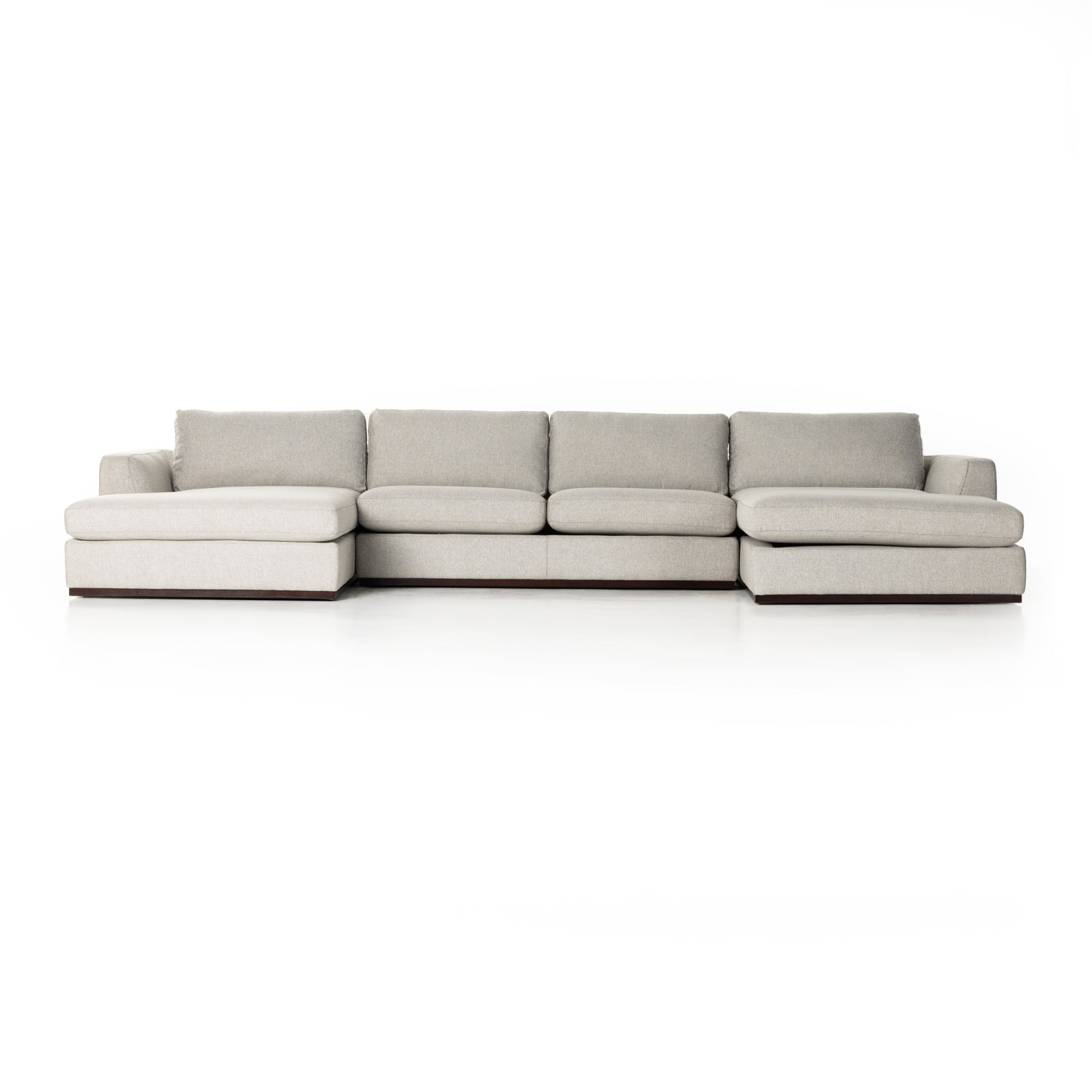 Berger Modular Upholstered Chaise U-Sectional, Aldred Silver Polyester Blend