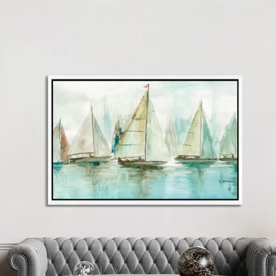 Blue Sailboats I by Allison Pearce - Painting on Canvas