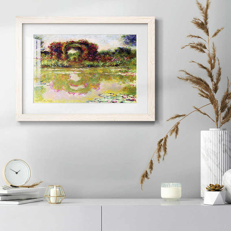 " Rose Arches At Giverny, 1913 " Painting Print, White, 26" H x 38" W x 1.5" D