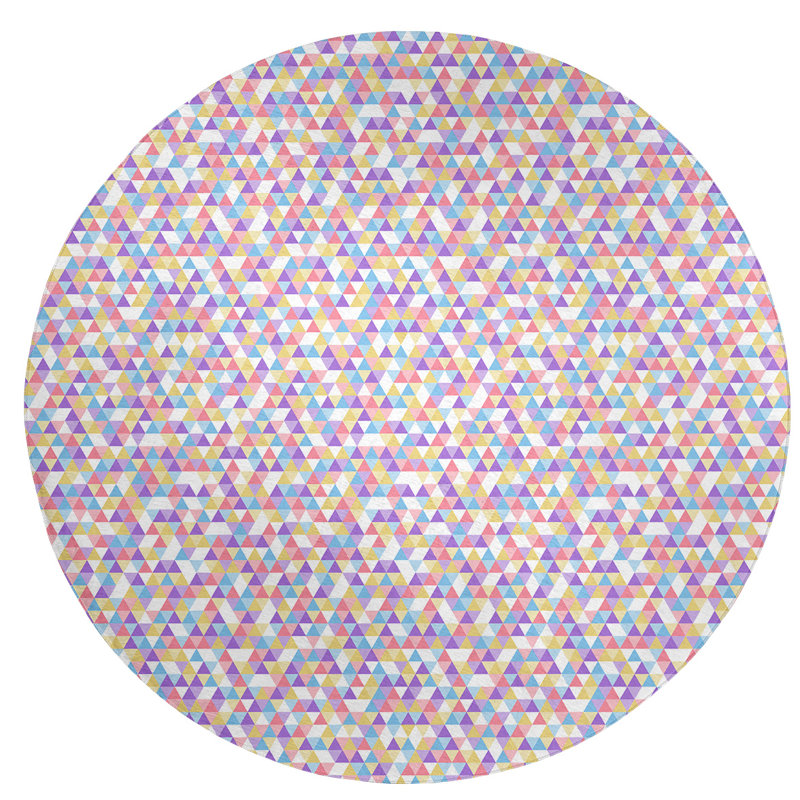 Chenille Geometric Indoor Rug, Round 5'