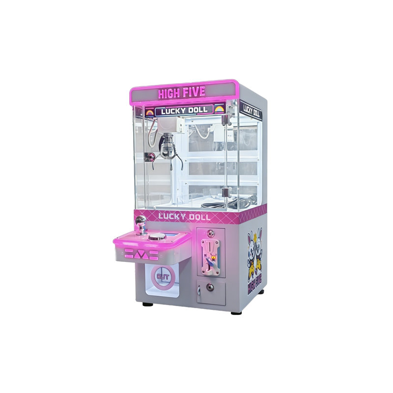 Mini machine à griffes: jeu d'arcade à DEL Lucky Doll pour la maison et le bureau, grue portative à jouets, Rose