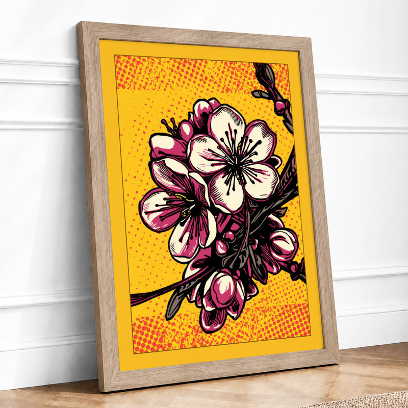 Pop Bloom Cluster Modern - Print, A2 - 59.4 x 42.0 cm, Oak