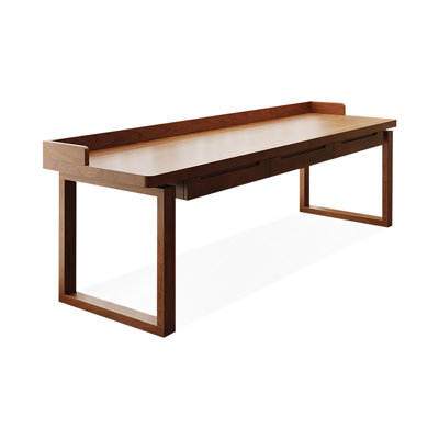 Modular Solid Wood Solid Wood Writing Desk with Built-In Electrical Outlet