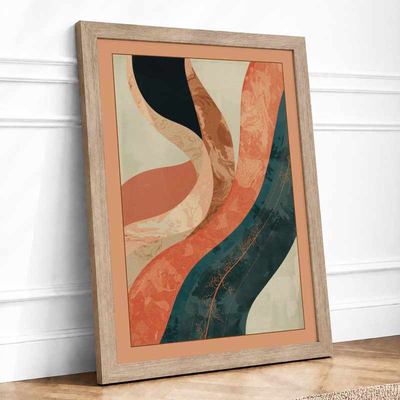 Flowing Ribbons Abstract - Framed Print, A1 - 84.1 x 59.4 cm, Oak