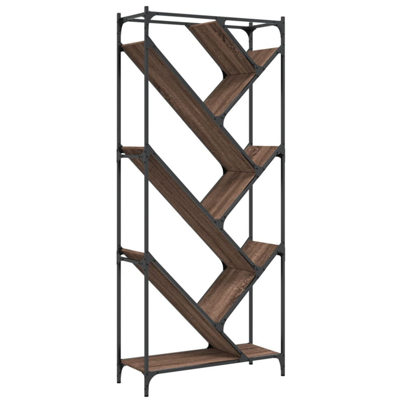 Guisborough 180 cm H x 79 cm W Standard Bookcase, Brown / Black