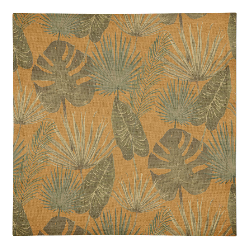 Serviette en coton 10 po Tropical Palm, Jaune