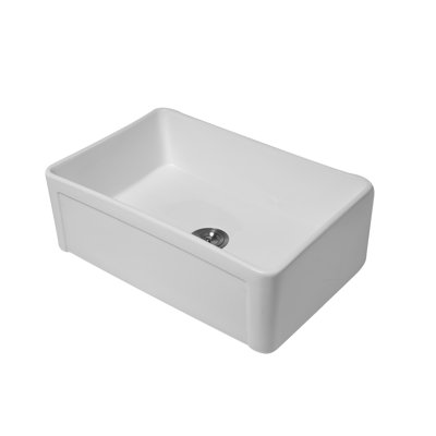 White Farmhouse Sink - 30 X 20 X 10 Inch Kitchen Sink Apron-Front White Ceramic Porcelain Reversible Single Bowl Kitchen Farm Sinks
