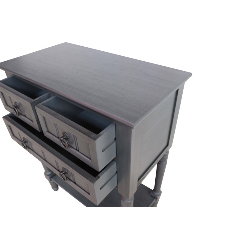 Bertero 24'' Console Table, Gun Metal