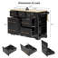 Îlot de cuisine avec 6 tiroirs K&K, rangement pour poubelle coulissante, îlot de cuisine sur roulettes à 5 roulettes avec rallonge, prise de courant, 5 tablettes latérales ouvertes pour la cuisine, la salle à manger, noir-632818924