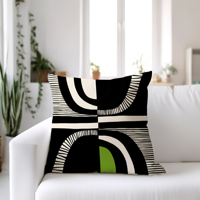 Jeté carré / extérieur en polyester Chamu, 16 po x 16 po, Chartreuse