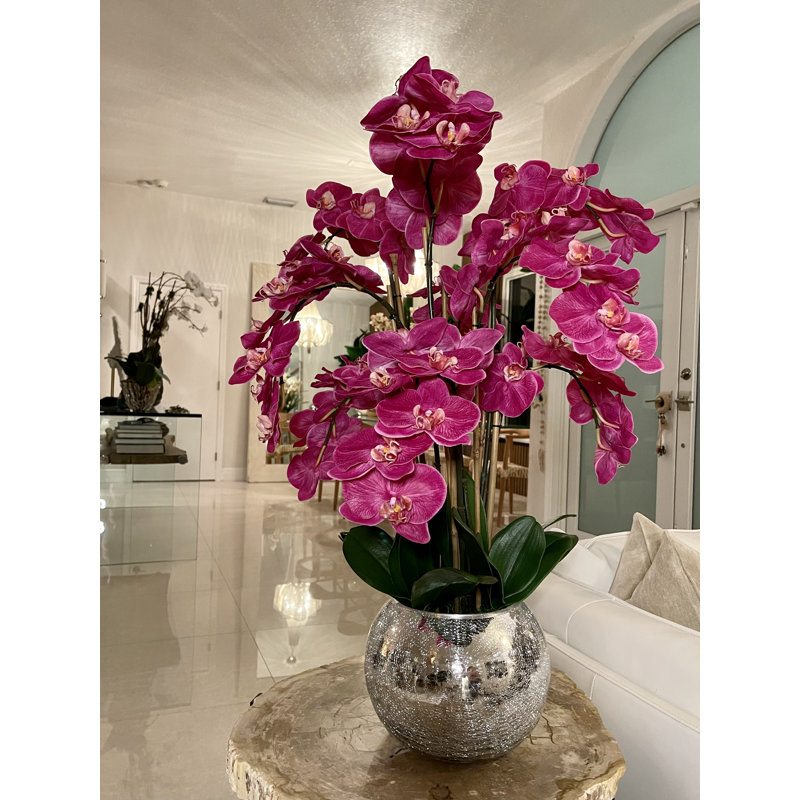 Faux Silk Orchid Arrangement in Vase