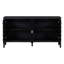 Buffet rétro avec rainure circulaire et poignées de porte rondes en métal pour un rangement polyvalent