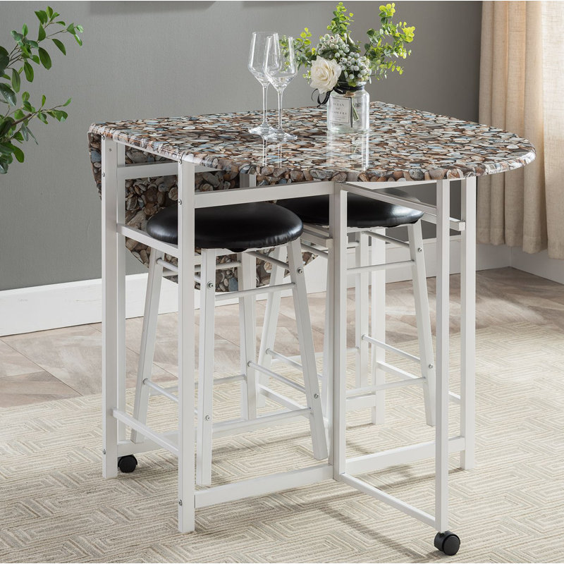 Ensemble avec table de pub et 2 tabourets Dunton, Blanc