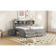 Lit de jour pleine grandeur gris avec armoires de chevet, 4 tiroirs et 2 tablettes supérieures pratiques-118281483
