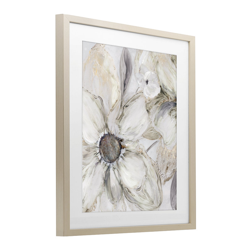 «Neutral Sandstone Blooms», reproduction d'art sous verre, design par Carol Robinson, H 16 po x l 13 po