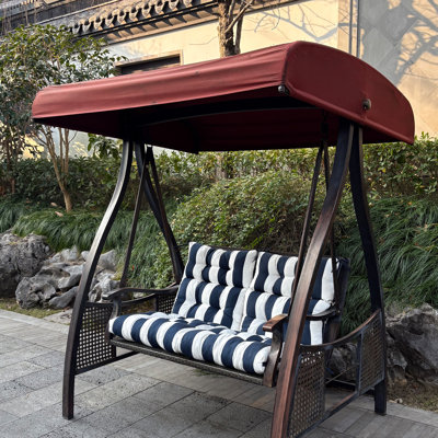 Coussins de chaise d'extérieur 2, contenu 100% recyclé, 44 x 22 x 4 pouces, bleu marine / blanc, pas de coussins de sens interdits 2, qualité imperméable et durable, caractéristique