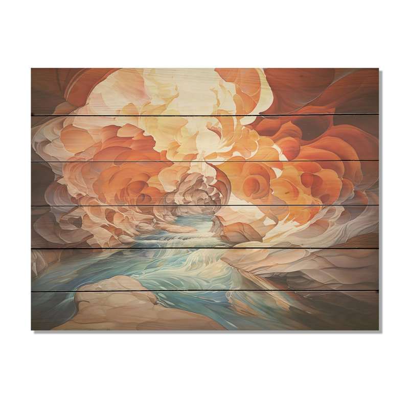 Canyon Antelope, art liquide sur bois de pin naturel, H 24 po x l 32 po