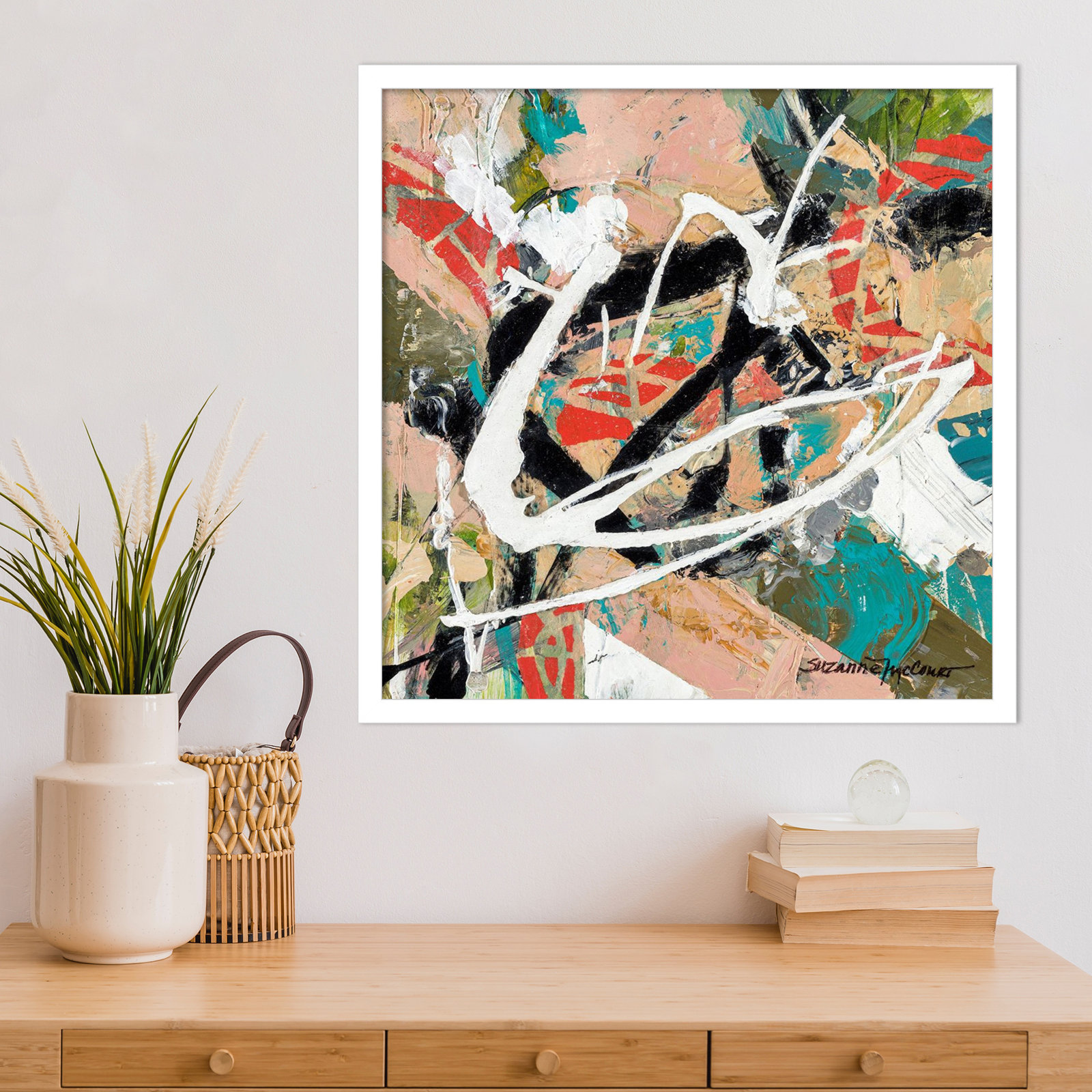 Sutter "Stacked" Print by Suzanne McCourt, 21" H x 21" W, White