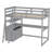 Evo 2 Drawer Loft Bed with Built-in Desk and Shelves-909714331-921547992