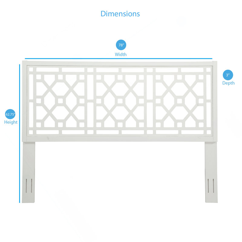 Tabor Chippendale White Headboard - King, King