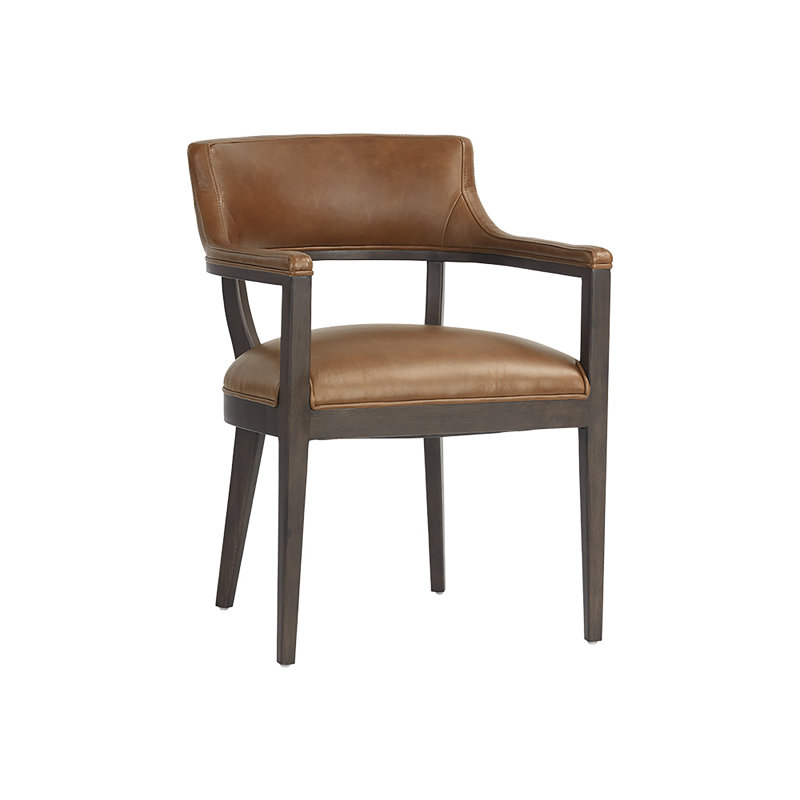 Fauteuil de salle à manger Sacco, Similicuir brun antique