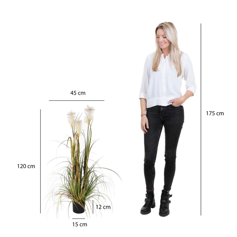 Faux Foliage Grass in Pot, 120 cm H x 45 cm W x 45 cm D