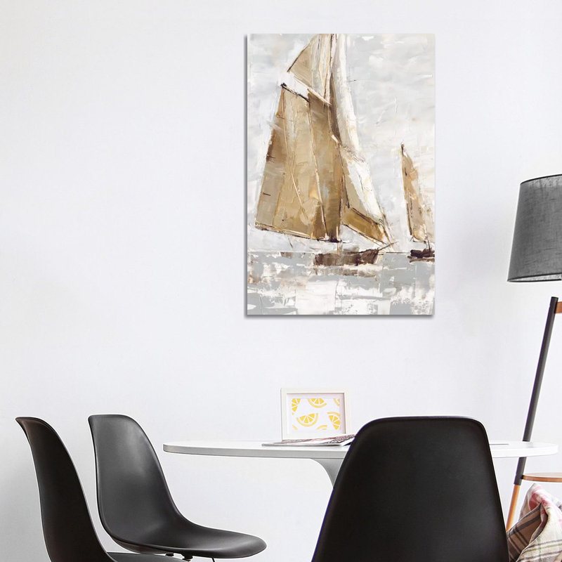 Golden Sails I par Ethan Harper - reproduction d'art, Toile tendue, Pas de tapis, H 40 po x l 26 po x P 1,5 po