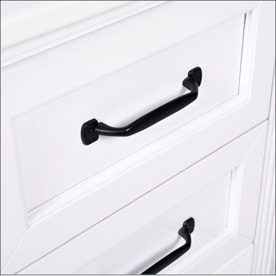30" Bathroom Vanity with Sink, Bathroom Cabinet with A Door, Three Drawers, Solid Wood Legs & MDF Board, Adiustable Foot Pads, White