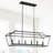 6 - Light Kitchen Steel Dimmable Rectangle Chandelier, UL Certified-911469830