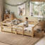 Cadre de lit bas naturel en pin massif naturel Montessori-130154176-130154174