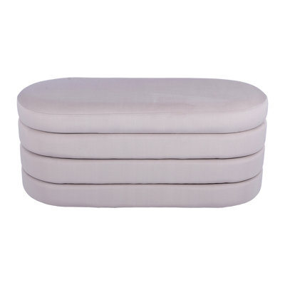 Banc en velours taupe avec rangement - Construction, mélange de décoration moderne