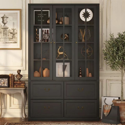 78.7'' H x 47.2'' W Wood Display Case with Drawers