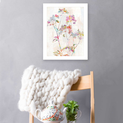 «Botanical Impression» Byamber Sterling, reproduction encadrée prête à accrocher, cadre blanc