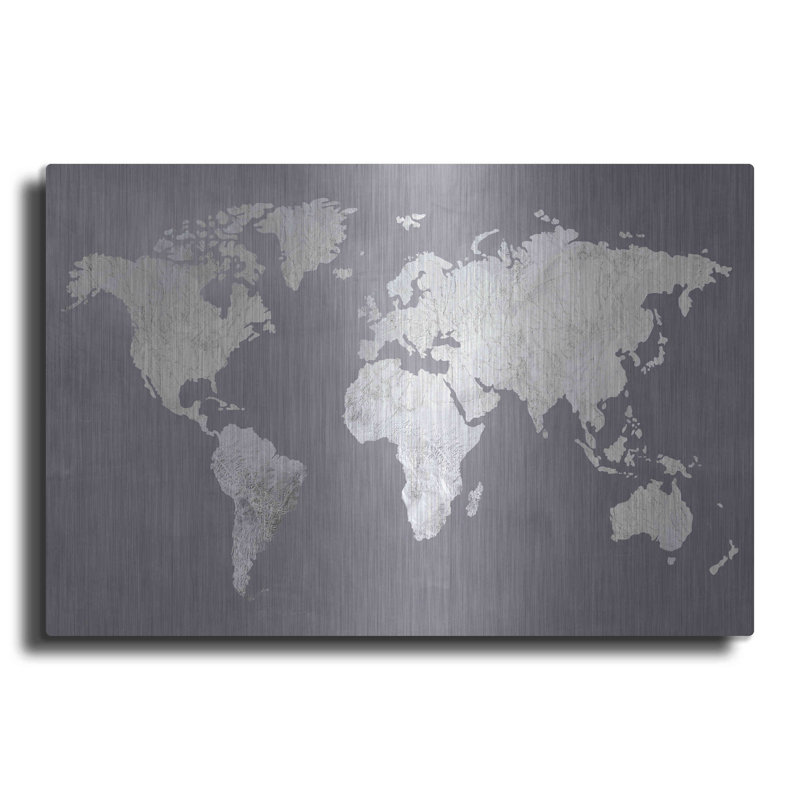 «Silver World», impression sans cadre sur métal, H 24 po x l 36 po x P 0,13 po